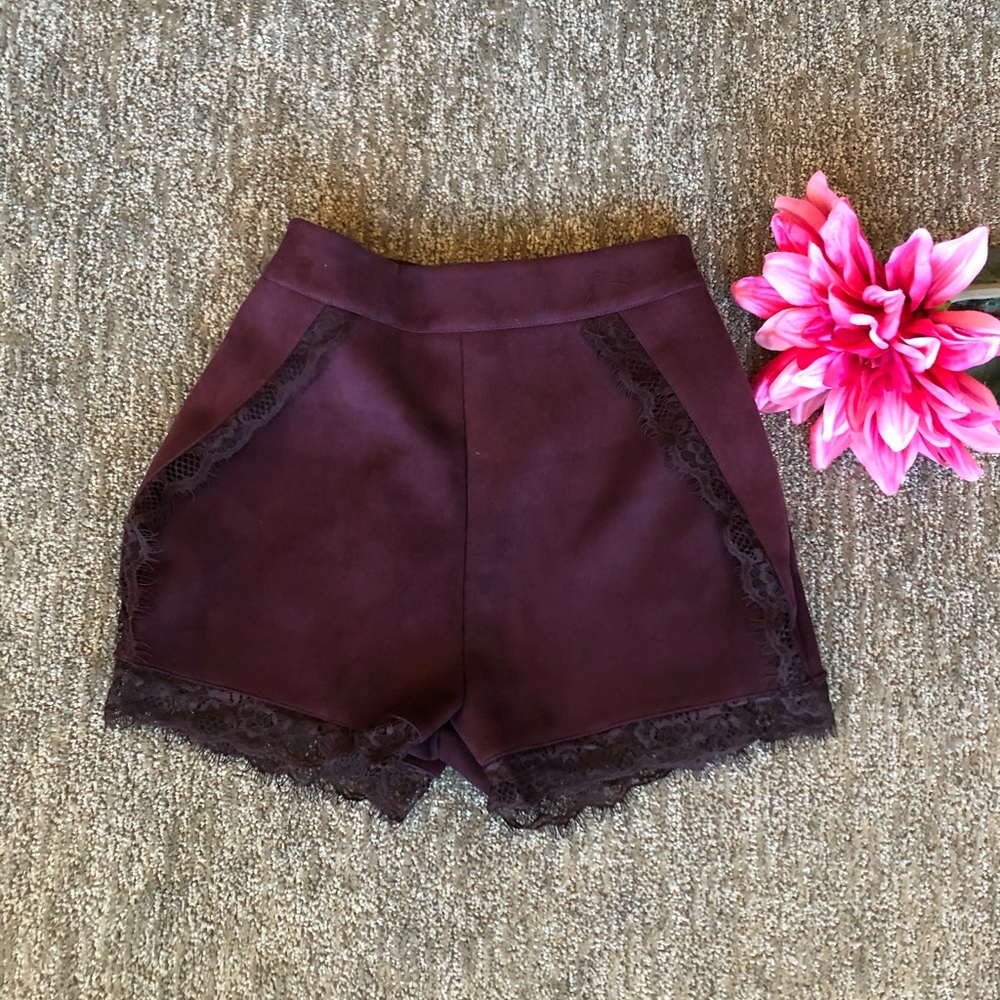 Maroon laced fashion nova shorts